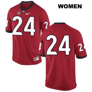 Women's Georgia Bulldogs NCAA #24 Matthew Brown Nike Stitched Red Authentic No Name College Football Jersey TCZ4854FP